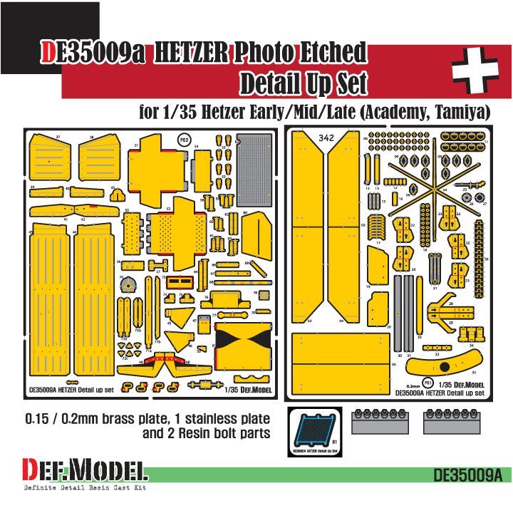 1:35 Hetzer PE detail up set(for Academy, Tamiya )