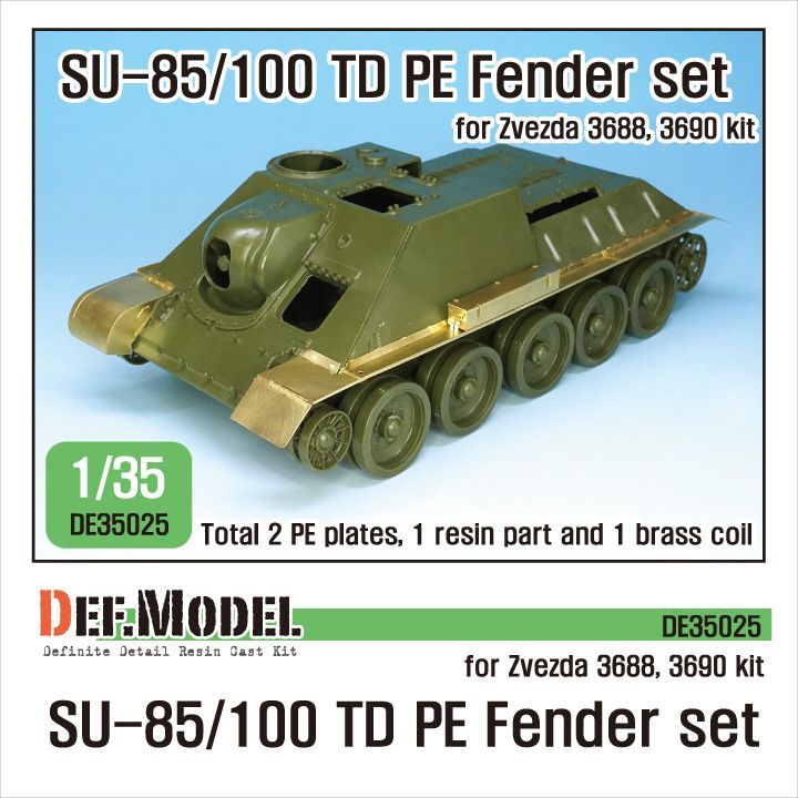 1:35 Su-85/100 TD PE Fender set (for Zvezda 3688, 3690)