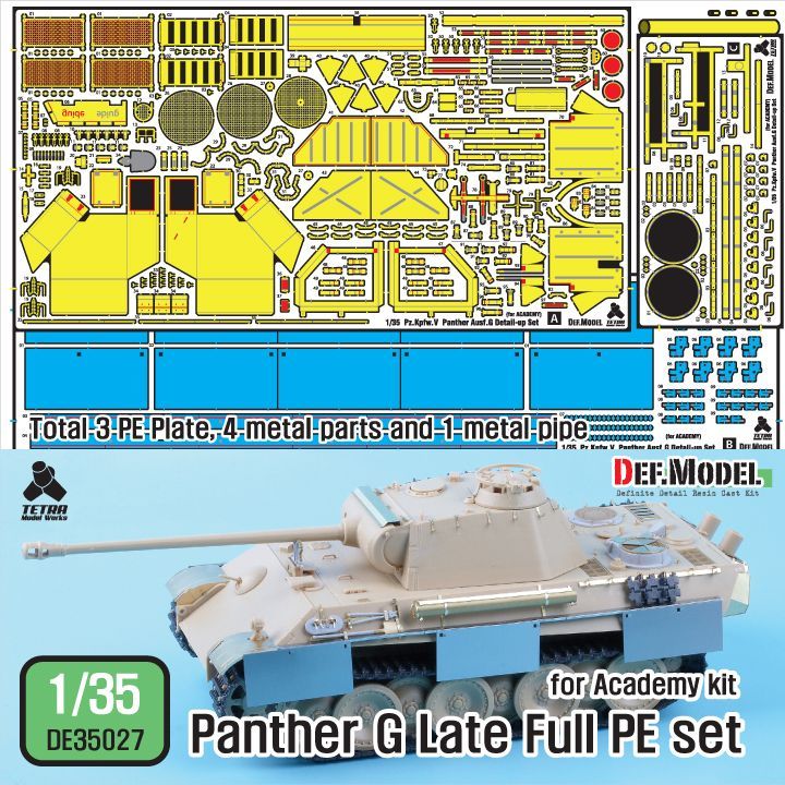 1:35 WWII German Panther G late Full PE set (for Academy kit)