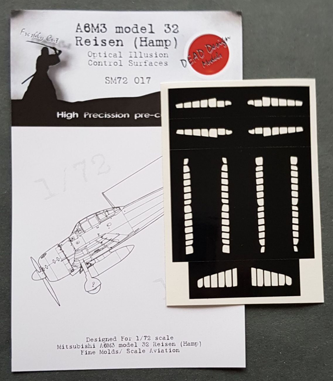 1:72 Mitsubishi A6M3 m.32 Reisen Control Surfaces