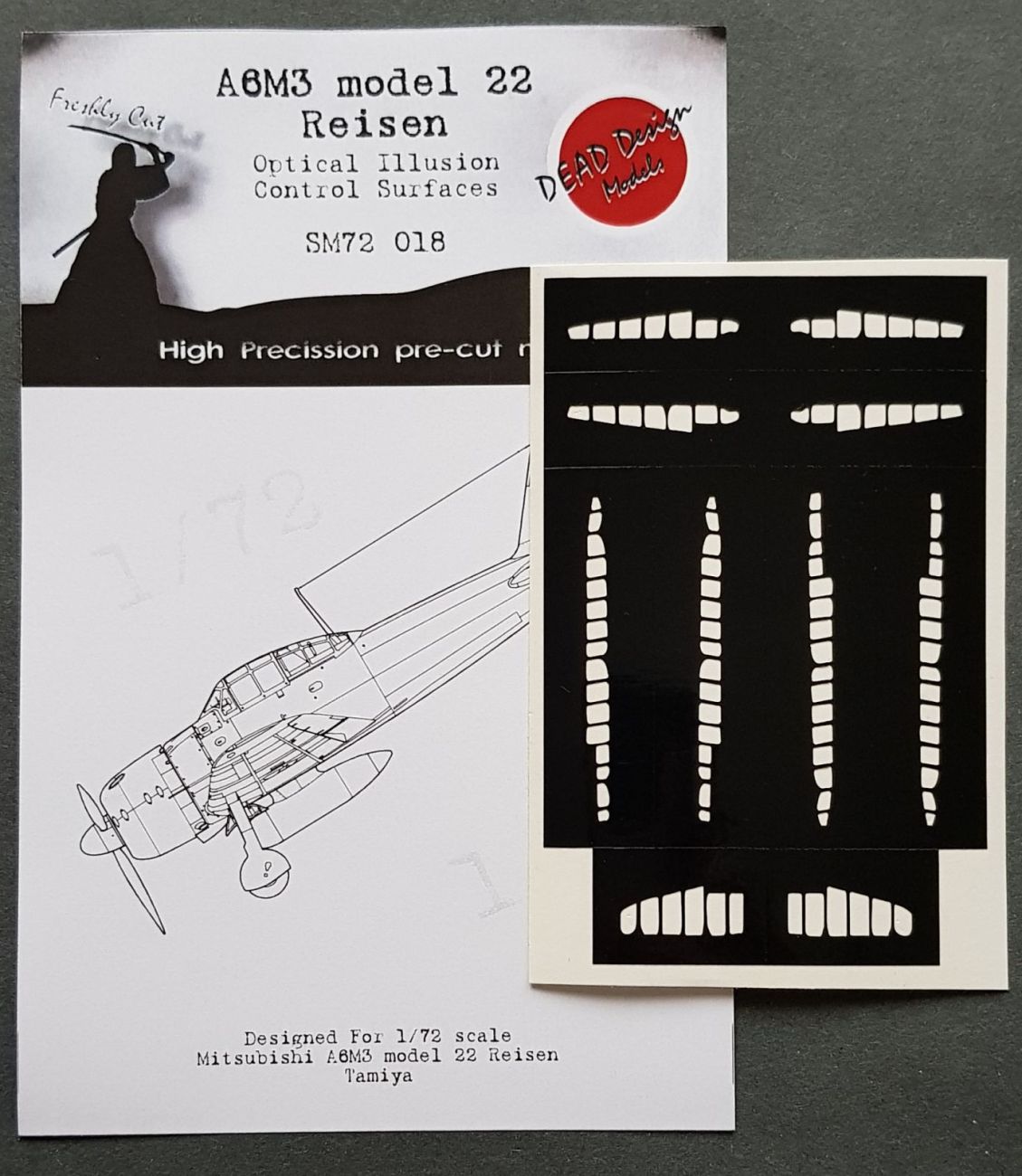 1:72 Mitsubishi A6M3 m.22 Reisen Control Surfaces
