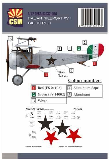 1:32 Italian Ace - Nieuport 17 Giulio Poli