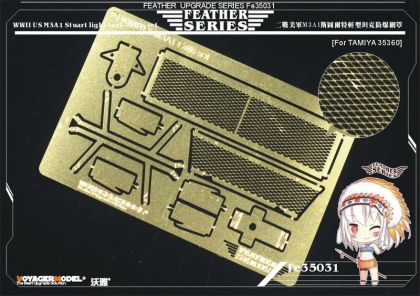 1:35 WWII US M3 Stuart light tank Grills set(For TAMIYA 36360)