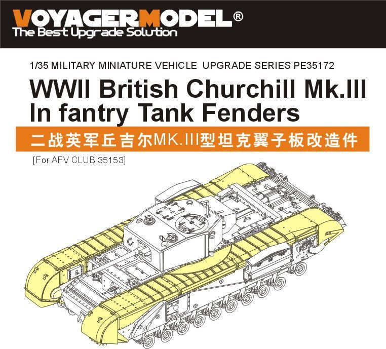 1:35 WWII British Churchill Mk.III Infantry Tank Fenders (For AFV CLUB 35153)