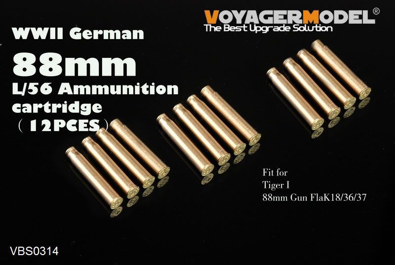 1:35 WWII German 88mm L/56 Ammunition cartridge(12PCES