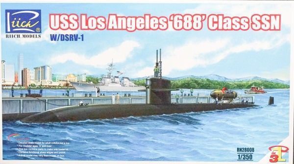 1:350 USS Los Angeles Class 688 SSN W/DSRV-1