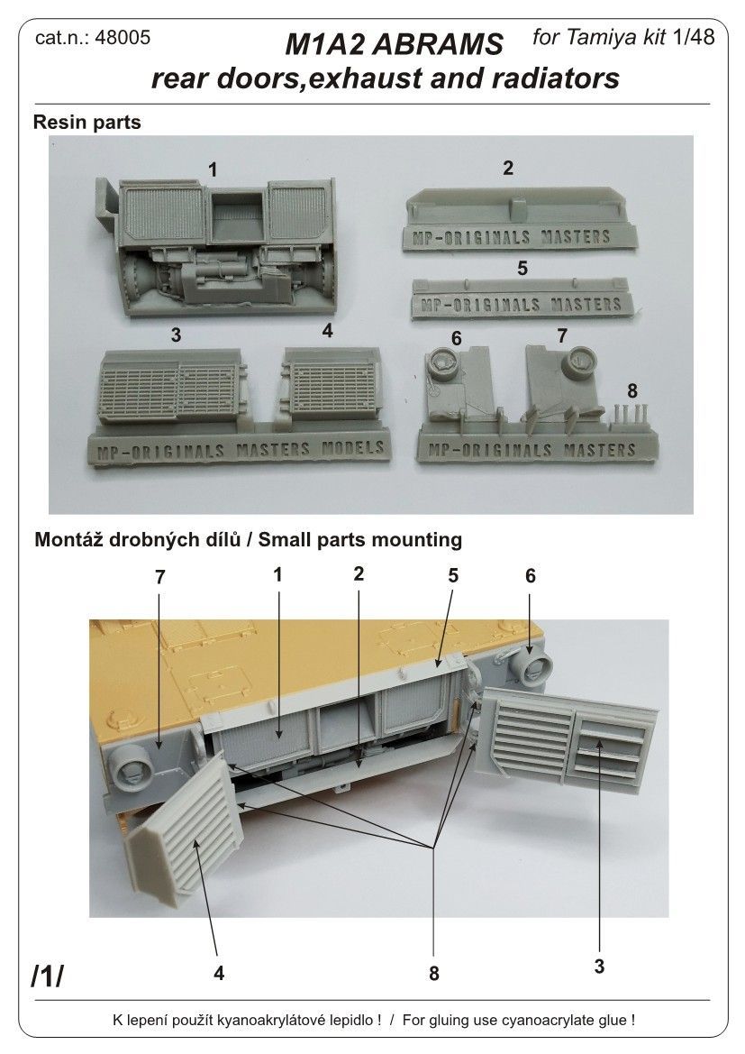 1:48 M1A2 Abrams rear doors,exhaust and radiators (easy)