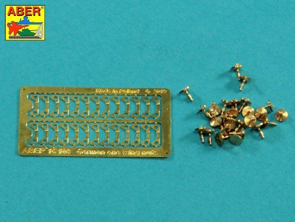 1:16 One wing nuts for German vehicles PE nuts with turned bolt x 26 pcs.