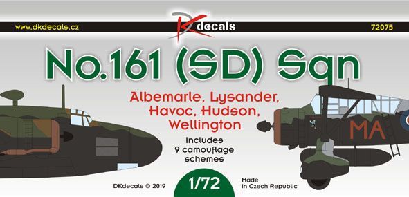 1:72 No.161(SD) Sq. RAF (Albemarle, Lysander, Havoc, Hudson, Wellington)