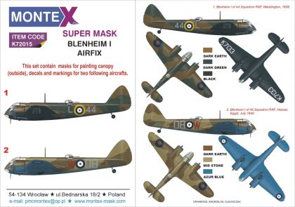 1:72 Bristol Blenheim Mk.IF RAF mask