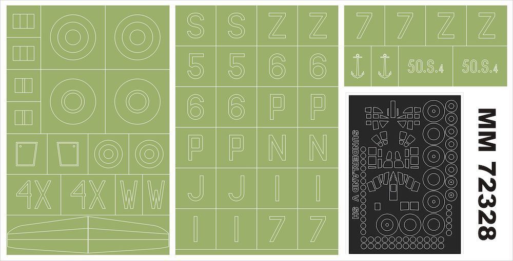 1:72 Short Sunderland Mk.V 1 canopy masks