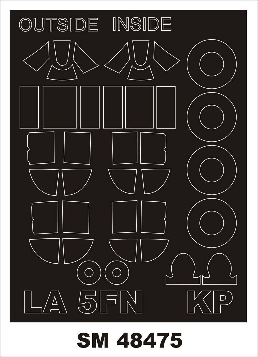 1:48 Lavochkin La-5FN (inside and outside canopy frame mask)
