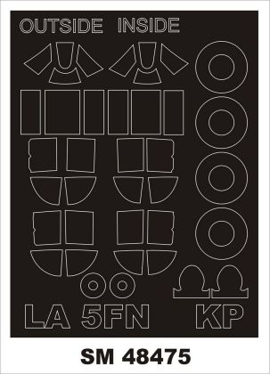 1:48 Lavochkin La-5FN (inside and outside canopy frame mask)