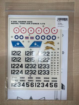 1:72 F-86L Sabre Dog Royal Thai Air Force
