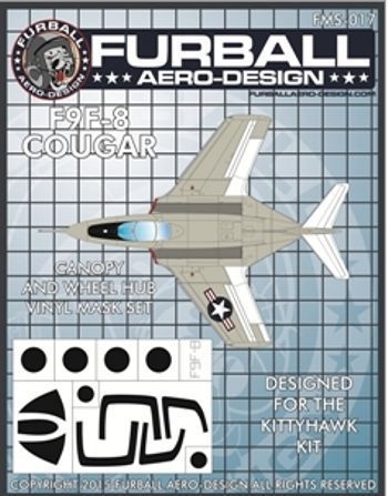 1:48 Canopy and Wheel Hub Masks for the Grumman F9F-8/F9F-8P Cougar (Kitty Hawk Model)