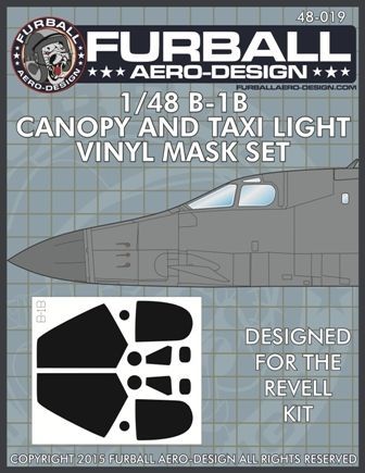 1:48 Rockwell B-1B Canopy and Taxi Light masks (Revell kits)