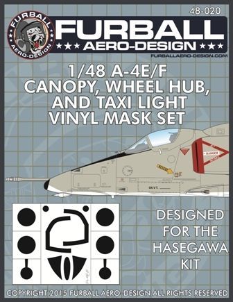 1:48 Douglas A-4E/F Skyhawk Canopy, Wheel Hub, & Taxi Light masks (Hasegawa)