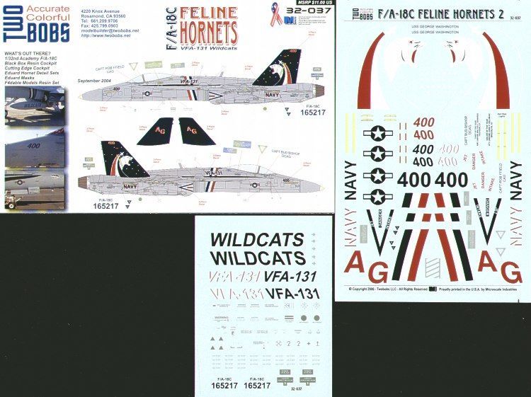 1:32 F/A-18C Feline Hornets VFA-131 Wildcats