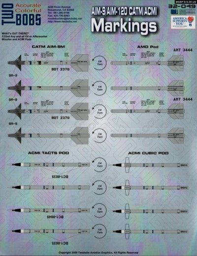 1:32 Markings for CATM AIM-9/AIM-120/ACMI Missiles