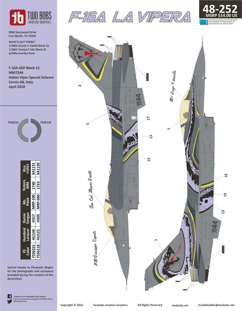 1:48 General-Dynamics F-16ADF La Vipera (Kinetic)
