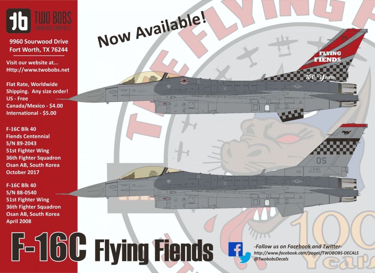 1:48 Lockheed-Martin F-16C 100 Years of Flying Fiends