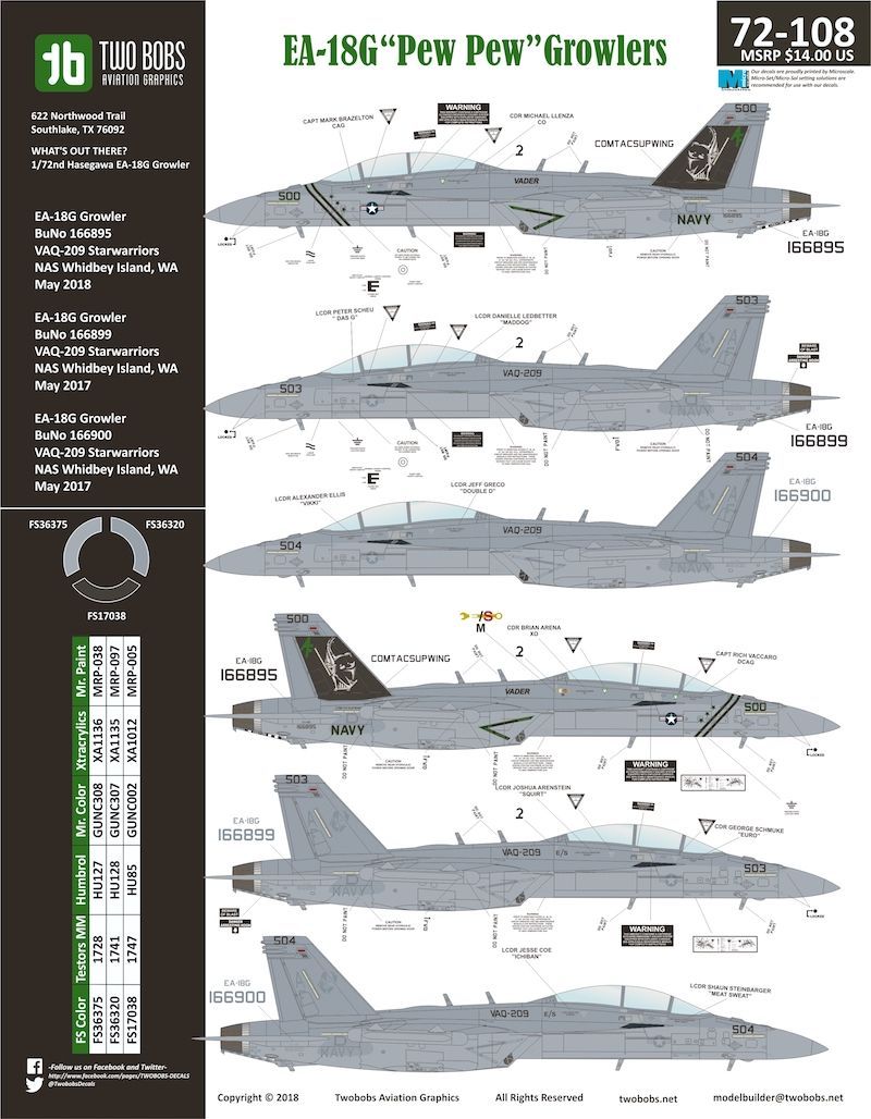 1:72 Boeing EA-18G Pew Pew Growlers