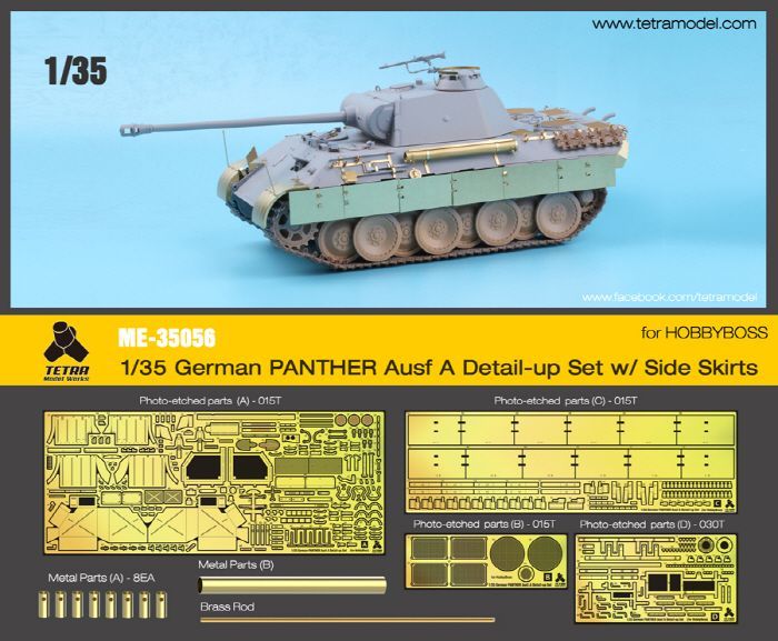 1:35 German PANTHER Ausf.A Detail-up Set w/ Side Skirts for HOBBYBOSS