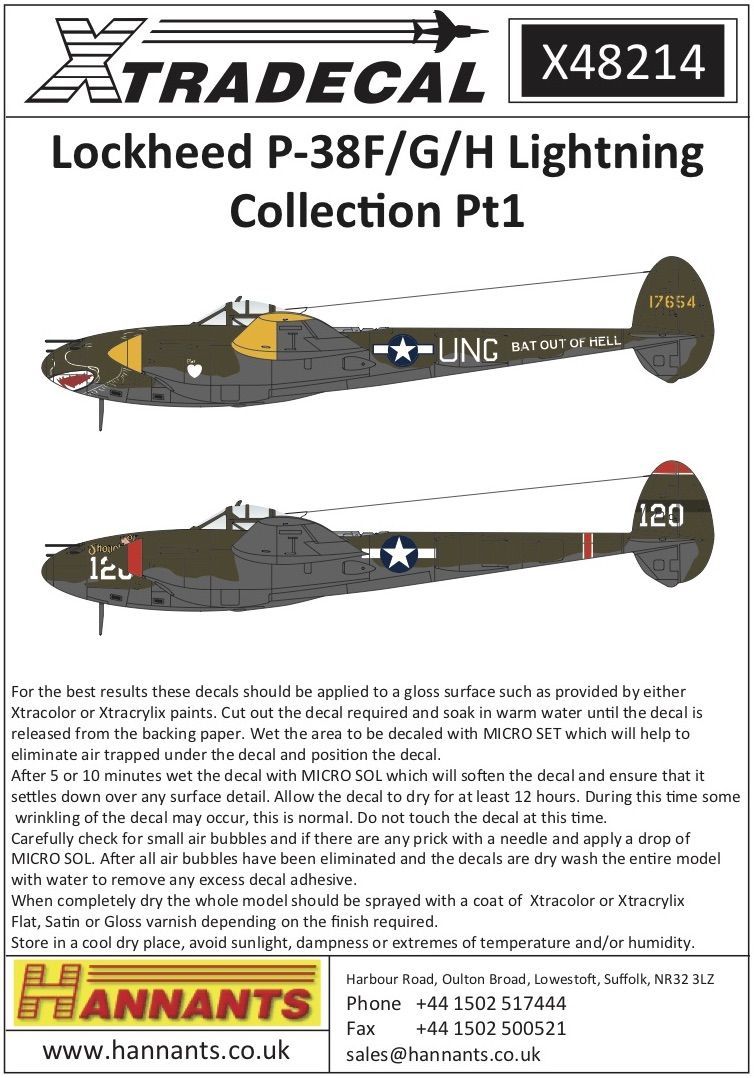 1:48 Lockheed P-38F/G/H Lightning Collection Part 1