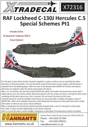 1:72 RAF Lockheed C-130J Hercules C.5 Special Schemes Pt1