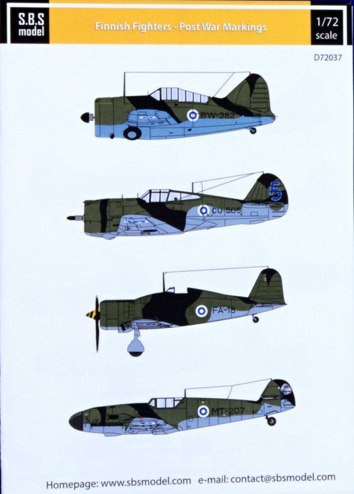 1:72 Decal Finnish Fighters - Post War markings
