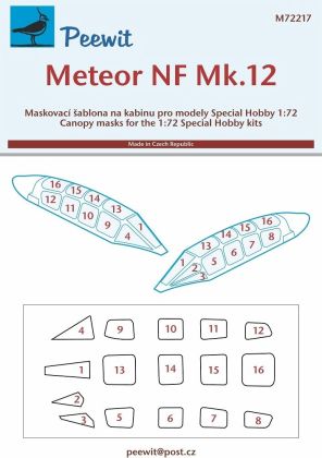 1:72 Canopy mask Meteor NF Mk.12 (SP.HOBBY)