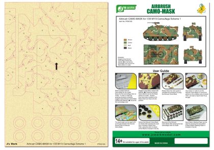 1:35 Airbrush CAMO-MASK for M113 Camouflage Scheme 1