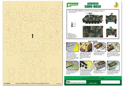 1:35 Airbrush CAMO-MASK for M113 Camouflage Scheme 2