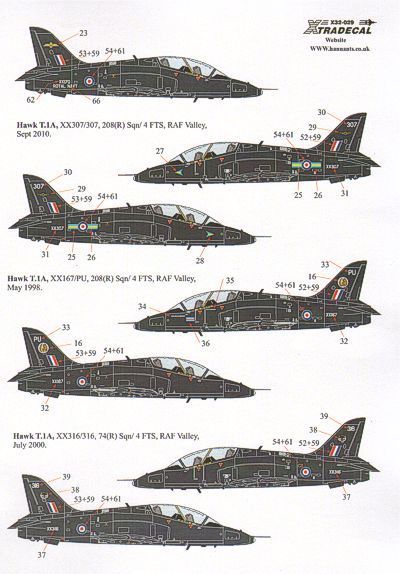 1:32 BAe Hawk T.1A Late overall black schemes