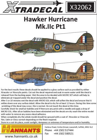 1:32 Hawker Hurricane Mk.IIc Pt 1