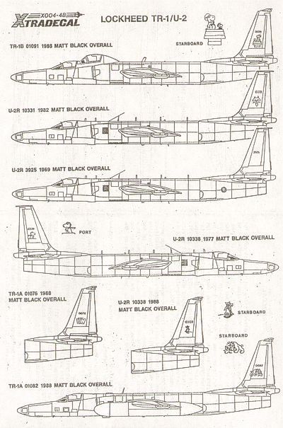 1:48 Reccon Aircraft Lockheed TR-1A/B and U-2R