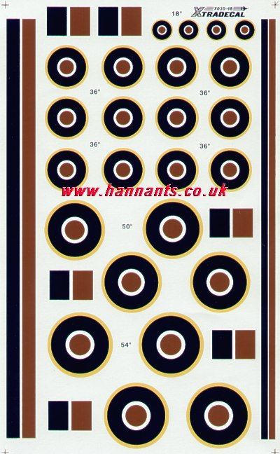 1:48 RAF National Insignia/Roundels C1 Type and Fin Flashes