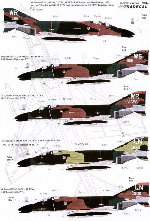 1:48 USAFE McDonnell F-4D Phantom and McDonnell RF-4C Phantoms in England Part 2