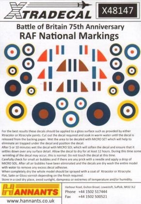 1:48 Supermarine Spitfire and Hawker Hurricane National Insignia