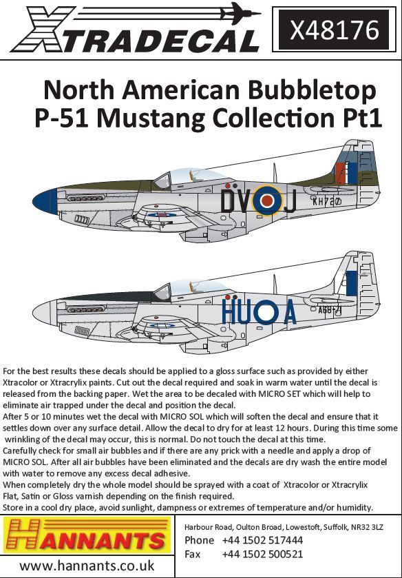 1:48 North-American P-51D Mustang Bubbletops Pt 1 International operators.
