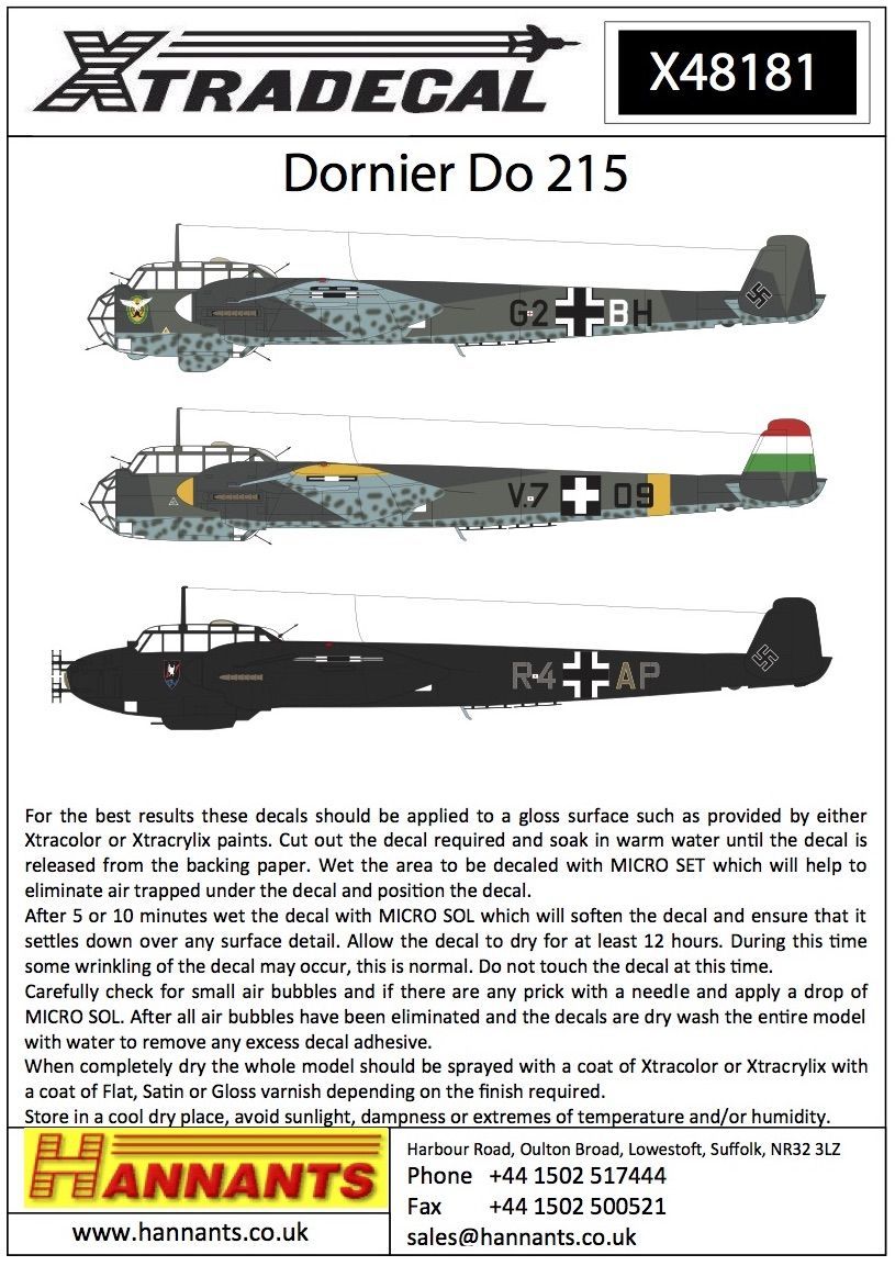 1:48 Dornier Do-215B-1/Do-215B-2/Do-215B-4/Do-215B-5