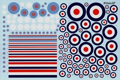 1:72 RAF D type roundels and Low Viz pink/pale blue roundels