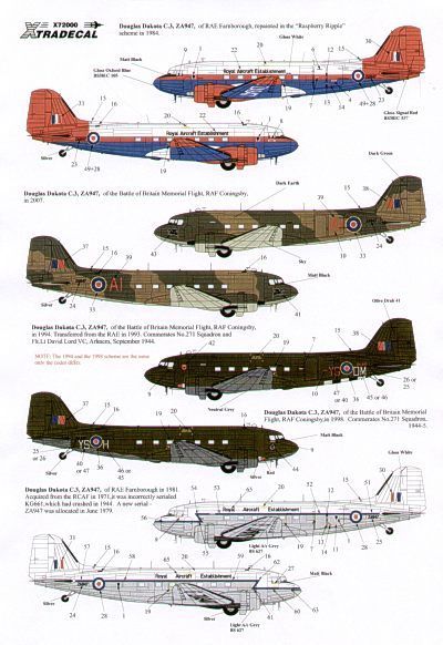 1:72 Douglas C-47 Dakota, the History of ZA947