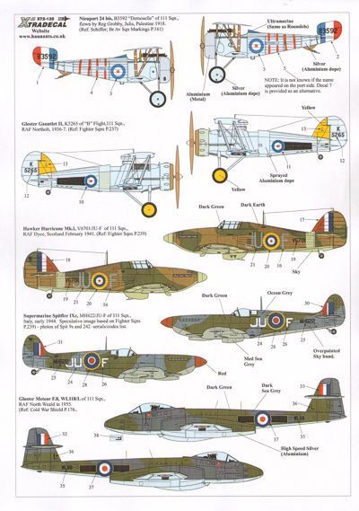 1:72 RAF 111 Squadron History 1918 - 2011