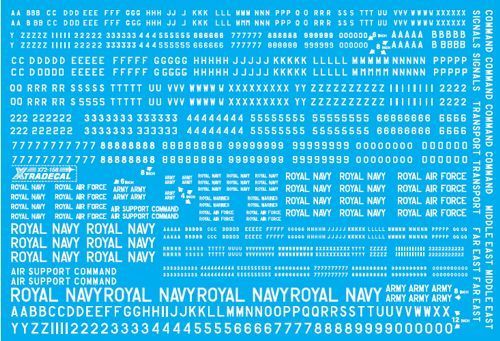 1:72 RAF White Serial Letters and Numbers 4