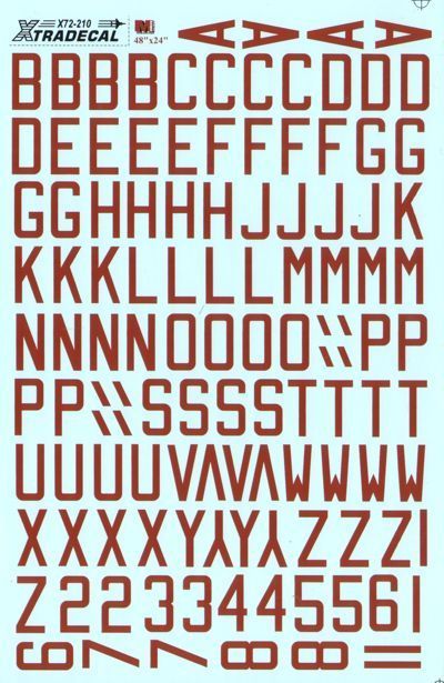 1:72 RAF WWII Dull red bomber code letters 48