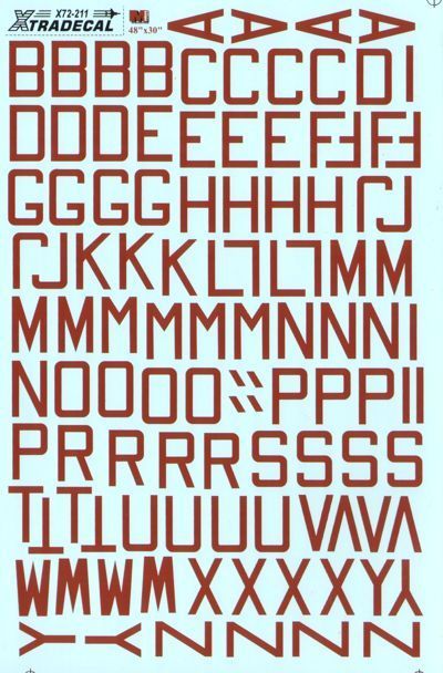 1:72 RAF WWII Dull red bomber code letters 48
