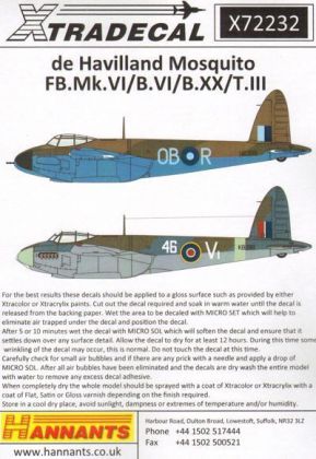 1:72 de Havilland Mosquito T Mk.III, B Mk.IV, FB Mk.VI, B Mk.XX