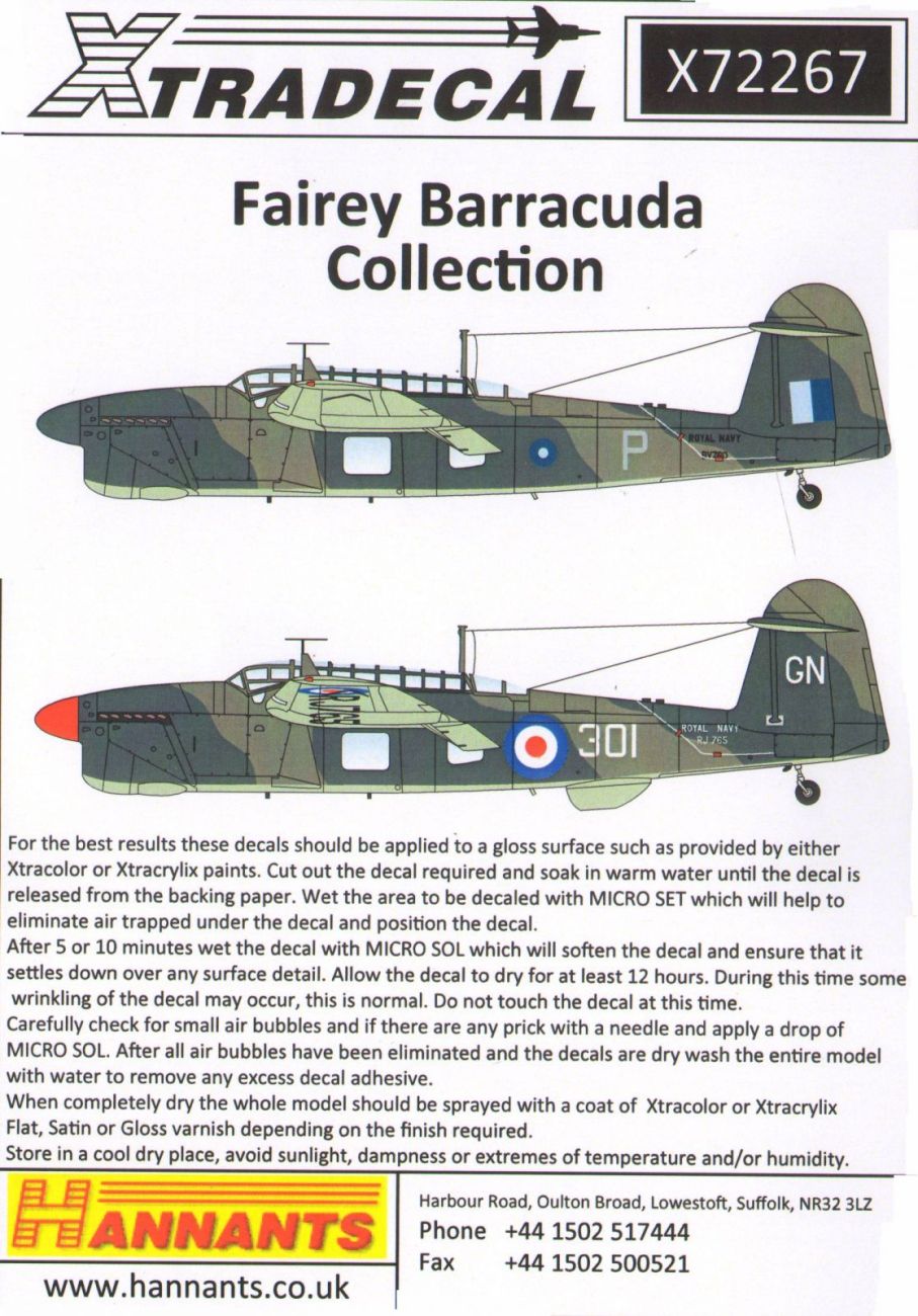 1:72 Fairey Barracuda Mks.I, Mk.II and Mk.III