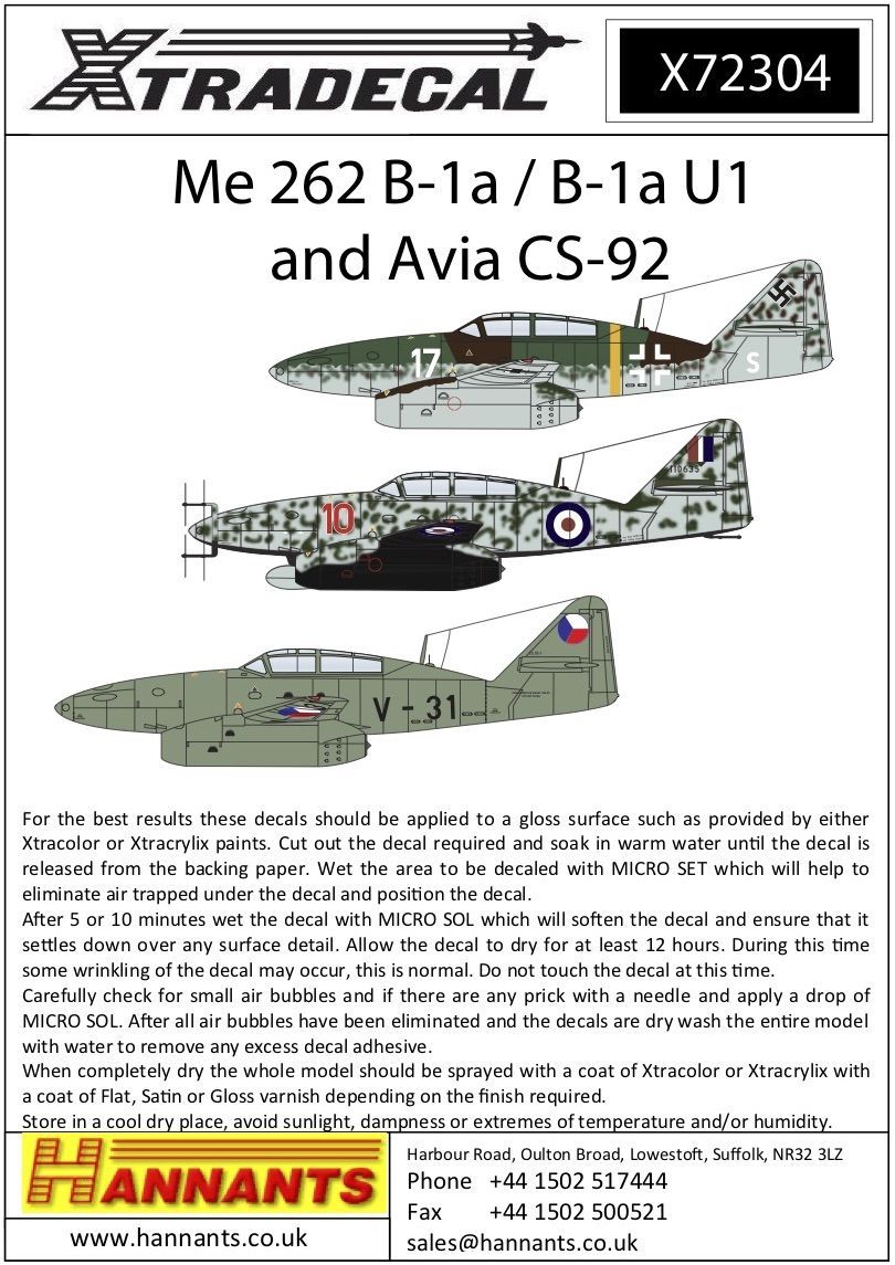 1:72 Messerschmitt Me-262B-1a